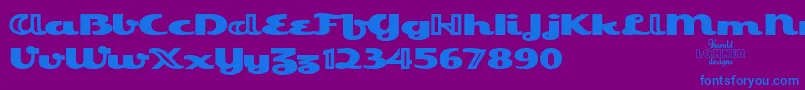EsquivelTrial-Schriftart – Blaue Schriften auf violettem Hintergrund