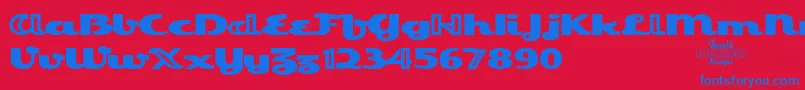 フォントEsquivelTrial – 赤い背景に青い文字