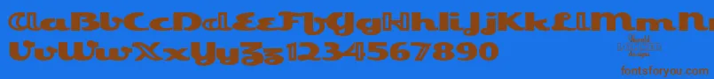 EsquivelTrial-fontti – ruskeat fontit sinisellä taustalla