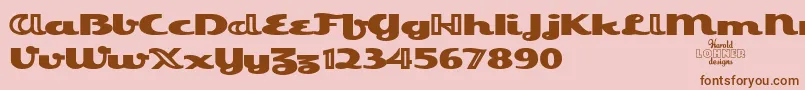 フォントEsquivelTrial – ピンクの背景に茶色のフォント