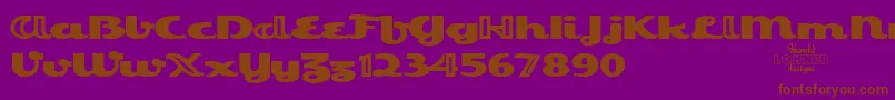 フォントEsquivelTrial – 紫色の背景に茶色のフォント