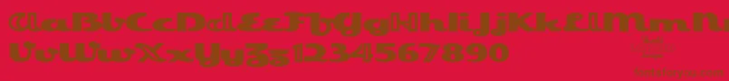フォントEsquivelTrial – 赤い背景に茶色の文字