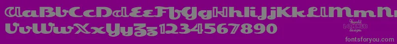 EsquivelTrial-fontti – harmaat kirjasimet violetilla taustalla