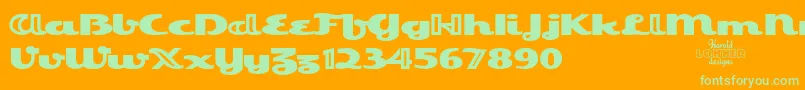 Шрифт EsquivelTrial – зелёные шрифты на оранжевом фоне