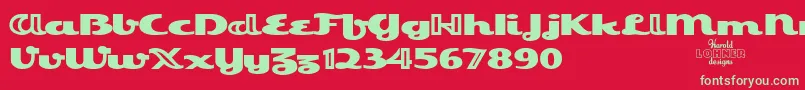 EsquivelTrial Font – Green Fonts on Red Background