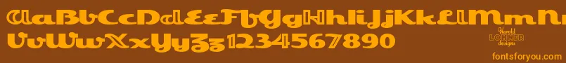 EsquivelTrial-Schriftart – Orangefarbene Schriften auf braunem Hintergrund