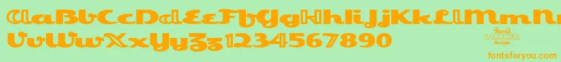 EsquivelTrial Font – Orange Fonts on Green Background