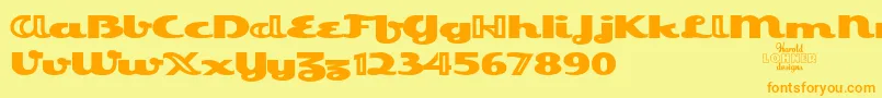 Czcionka EsquivelTrial – pomarańczowe czcionki na żółtym tle