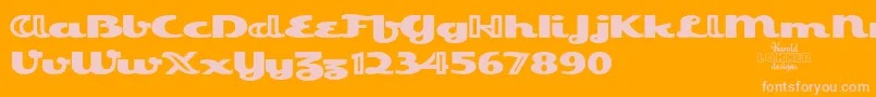 EsquivelTrial-Schriftart – Rosa Schriften auf orangefarbenem Hintergrund