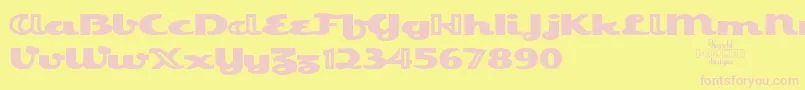 EsquivelTrial-Schriftart – Rosa Schriften auf gelbem Hintergrund