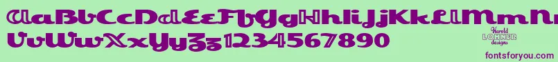 EsquivelTrial-Schriftart – Violette Schriften auf grünem Hintergrund