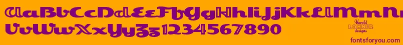 フォントEsquivelTrial – オレンジの背景に紫のフォント