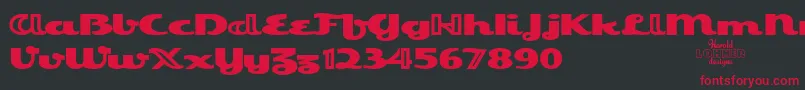 EsquivelTrial-fontti – punaiset fontit mustalla taustalla