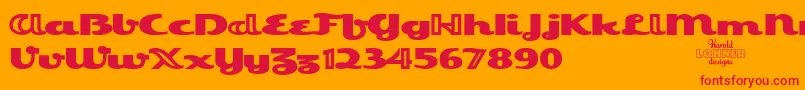 フォントEsquivelTrial – オレンジの背景に赤い文字