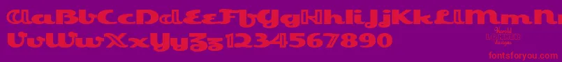 EsquivelTrial Font – Red Fonts on Purple Background