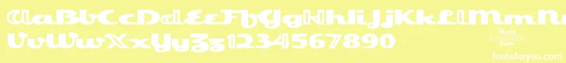 Шрифт EsquivelTrial – белые шрифты на жёлтом фоне