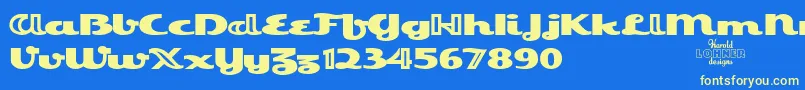 EsquivelTrial Font – Yellow Fonts on Blue Background