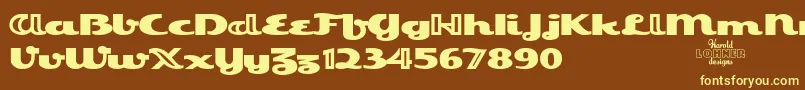 EsquivelTrial-fontti – keltaiset fontit ruskealla taustalla