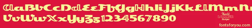 EsquivelTrial-Schriftart – Gelbe Schriften auf rotem Hintergrund
