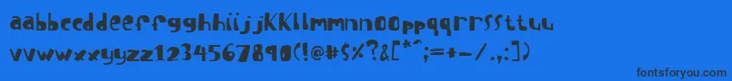 ISuckAtGolf-Schriftart – Schwarze Schriften auf blauem Hintergrund