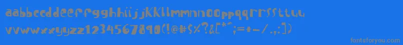 ISuckAtGolf-Schriftart – Graue Schriften auf blauem Hintergrund