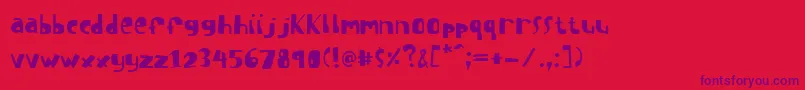 ISuckAtGolf Font – Purple Fonts on Red Background