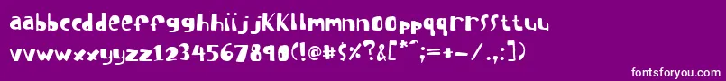 フォントISuckAtGolf – 紫の背景に白い文字