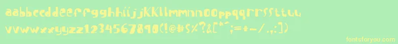 フォントISuckAtGolf – 黄色の文字が緑の背景にあります