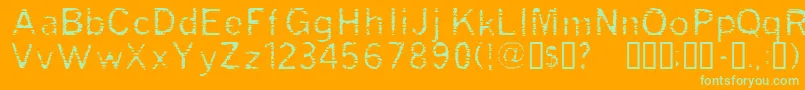 Grade-Schriftart – Grüne Schriften auf orangefarbenem Hintergrund