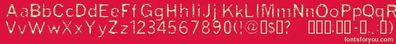 フォントGrade – 赤い背景に緑の文字