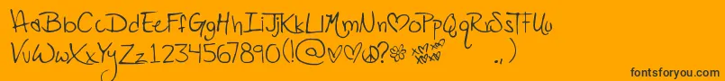Czcionka Popstar – czarne czcionki na pomarańczowym tle