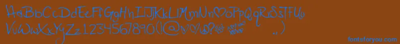 フォントPopstar – 茶色の背景に青い文字