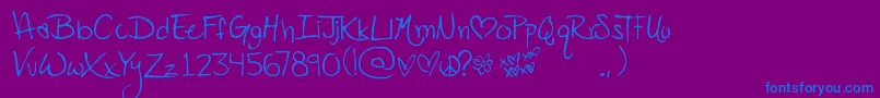 Czcionka Popstar – niebieskie czcionki na fioletowym tle