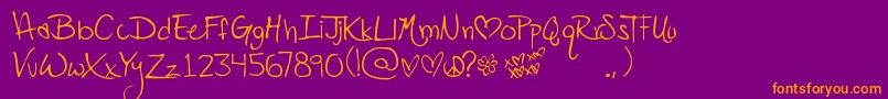 Popstar Font – Orange Fonts on Purple Background
