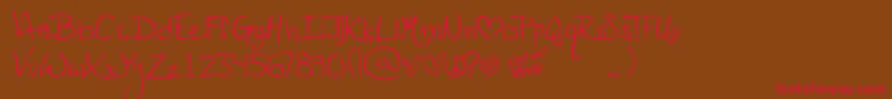 Weitere Informationen zur Popstar-Schriftart Popstar-Schriftart – Rote Schriften auf braunem Hintergrund