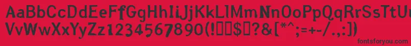 Czcionka Arslegothic – czarne czcionki na czerwonym tle