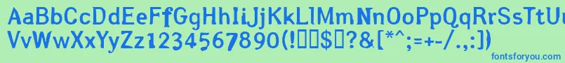 フォントArslegothic – 青い文字は緑の背景です。