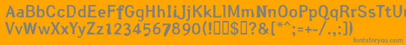 Arslegothic-fontti – harmaat kirjasimet oranssilla taustalla