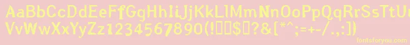 Arslegothic Font – Yellow Fonts on Pink Background