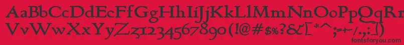 Berthambold Font – Black Fonts on Red Background