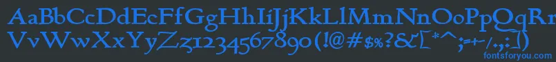 Berthambold Font – Blue Fonts on Black Background