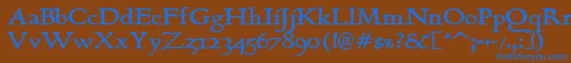 Berthambold Font – Blue Fonts on Brown Background