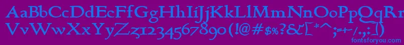 Berthambold Font – Blue Fonts on Purple Background