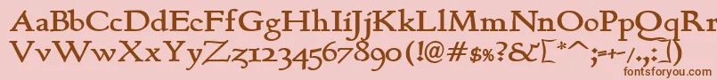 Berthambold Font – Brown Fonts on Pink Background