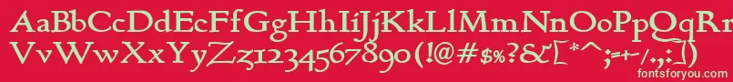 Шрифт Berthambold – зелёные шрифты на красном фоне