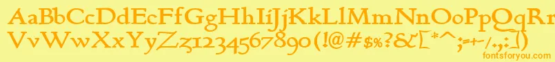 Berthambold Font – Orange Fonts on Yellow Background