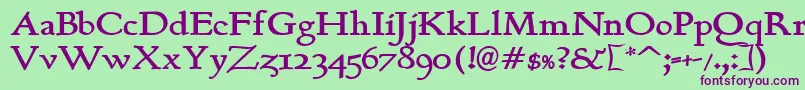 Berthambold Font – Purple Fonts on Green Background