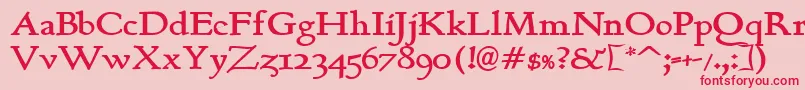 Berthambold Font – Red Fonts on Pink Background