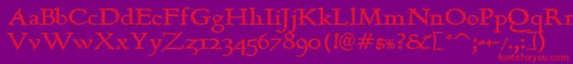 Berthambold Font – Red Fonts on Purple Background