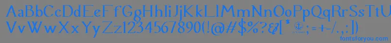 フォントUraniaSerif – 灰色の背景に青い文字